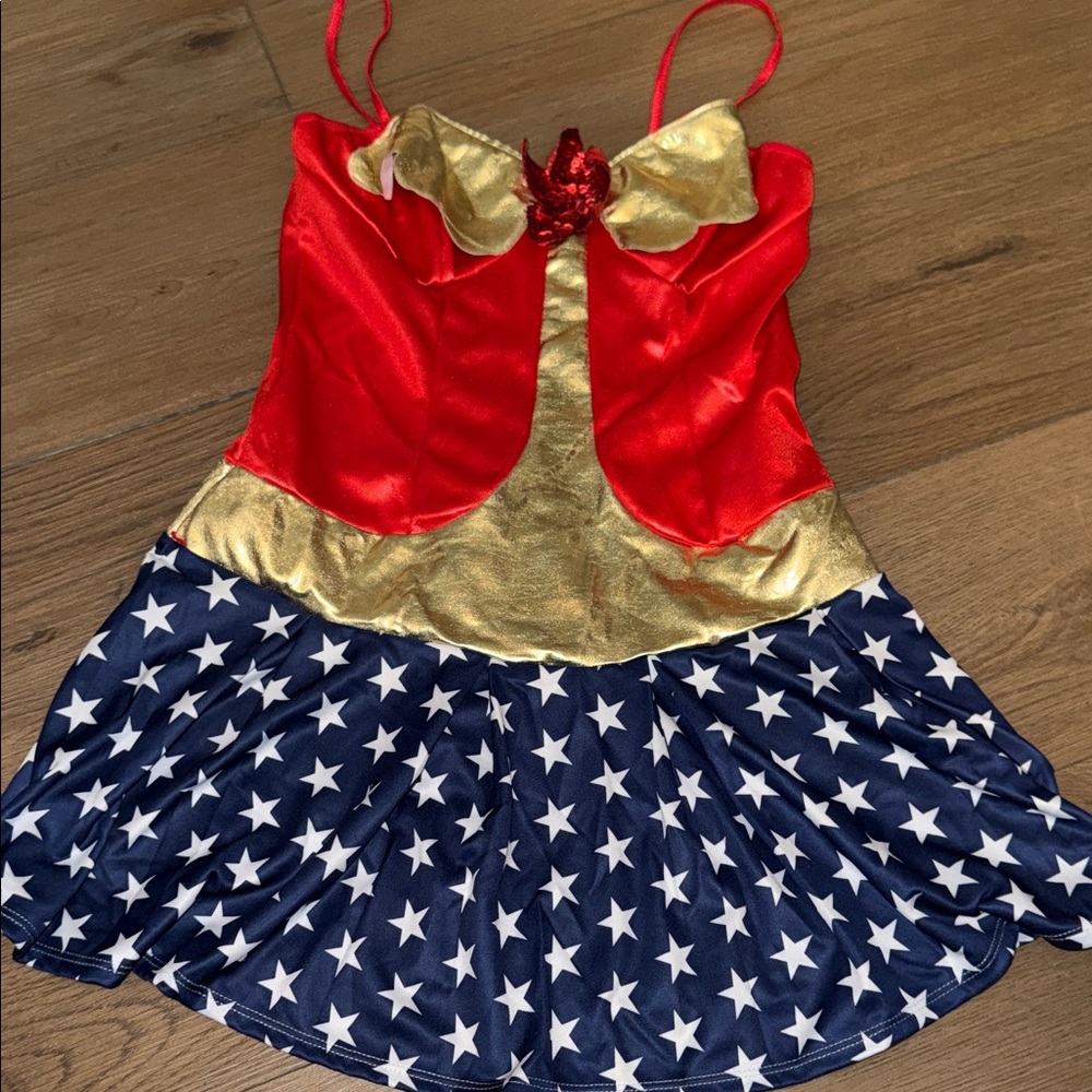 Leg Avenue Red and Gold Superhero Dress